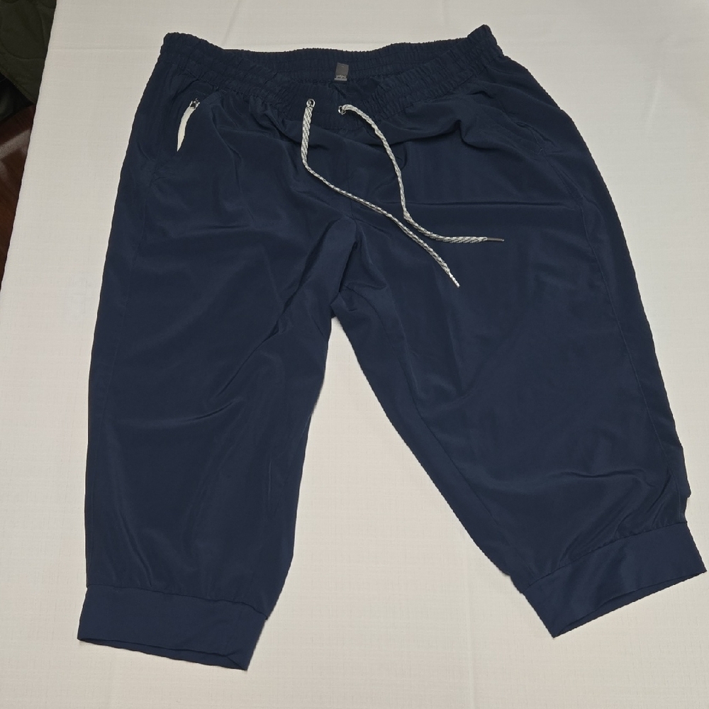 Reitmans Blue Capris with Elastic Waistband